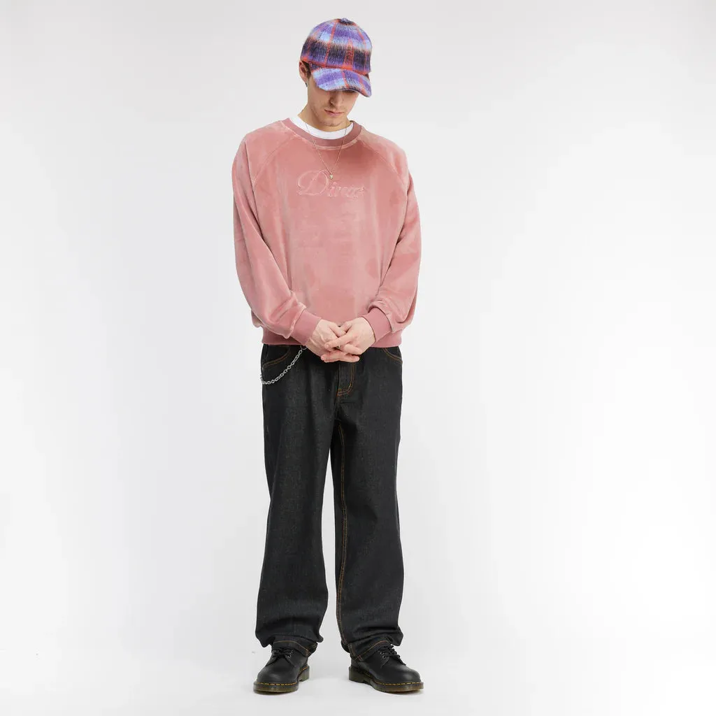 DIME CURSIVE VELVET CREWNECK