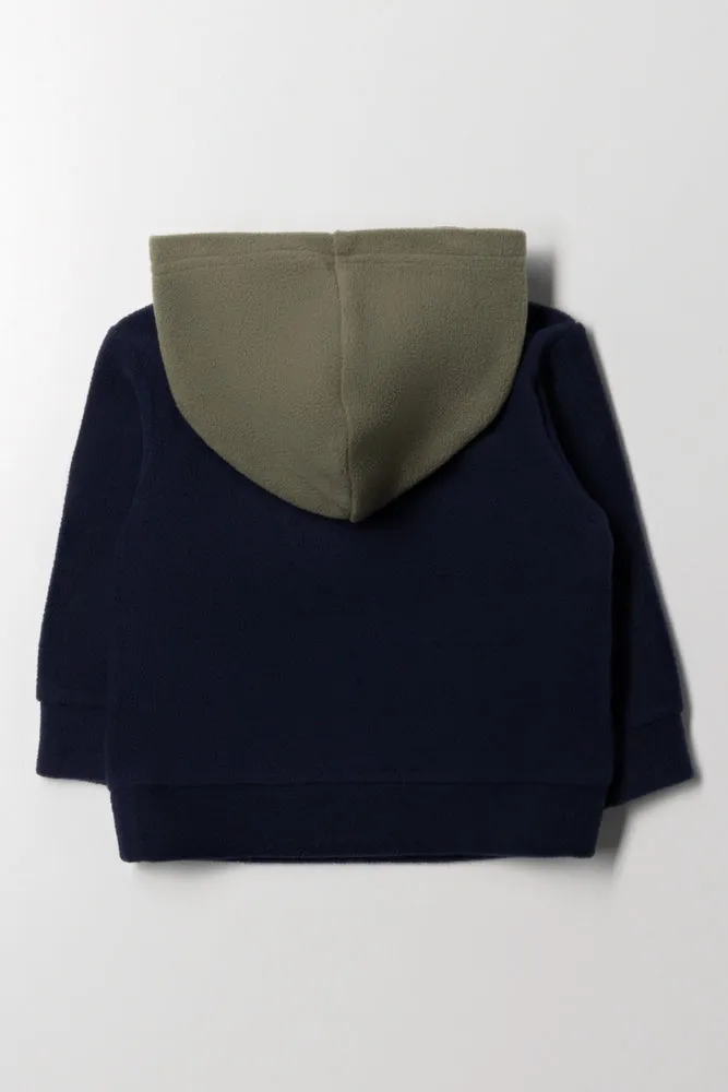 Dinosaur Colour Block Hoodie Green And Navy
