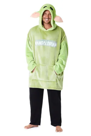 Disney The Mandalorian Hoodies for Men, Baby Yoda Oversized Hoodie Blanket Green