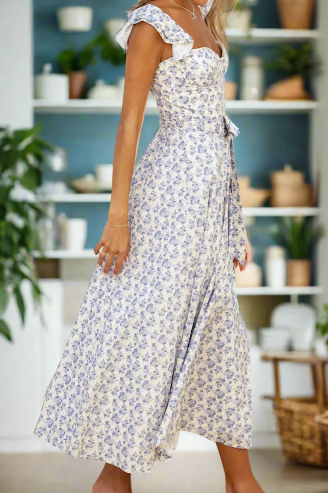 Ditsy Midi Dress