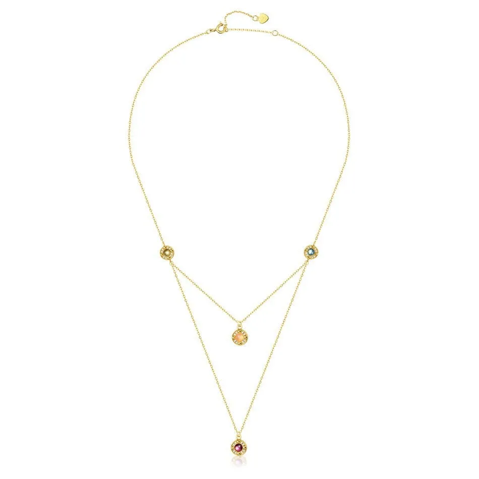 Double-Layer Dainty Gem Necklace