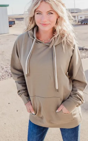 Double String Solid Hoodie **