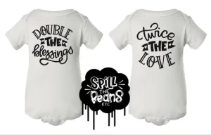 Double The Blessings   Twice The Love Kid's Tees Or Bodysuits