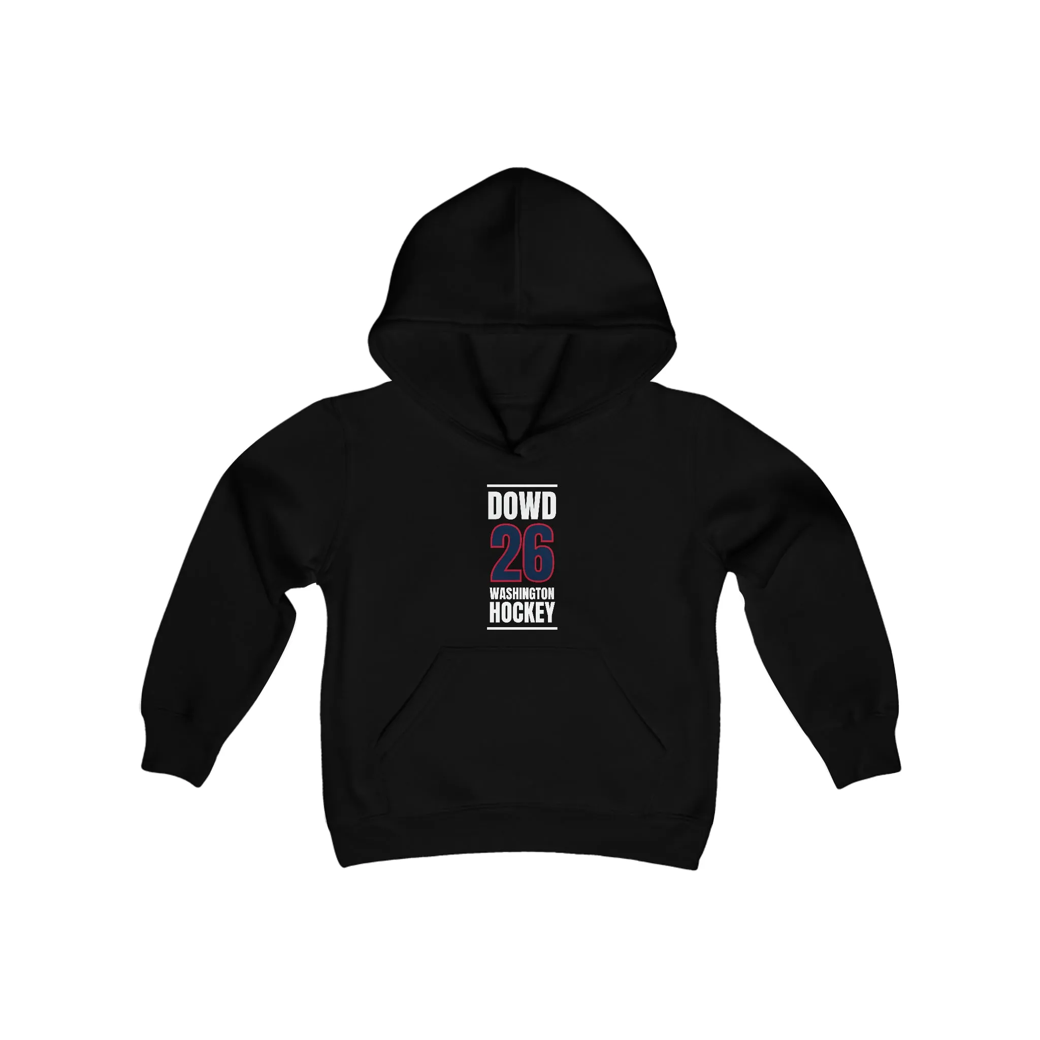 Dowd 26 Washington Hockey Navy Vertical Design Youth Hooded Sweatshirt