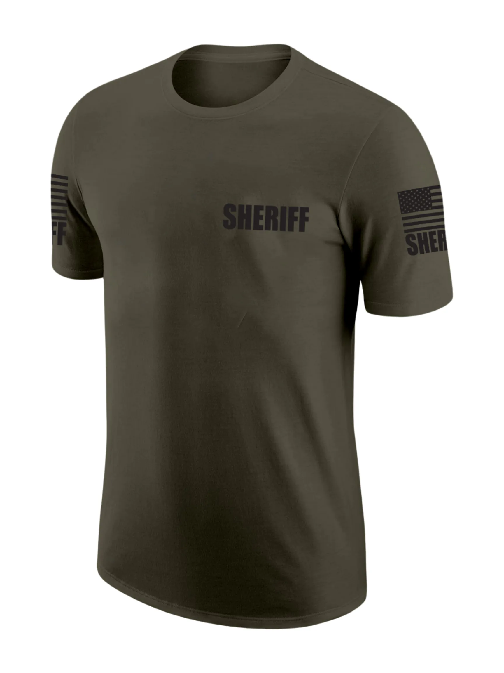 Drab Green Sheriff Men's Shirt - Short Sleeve (Black)