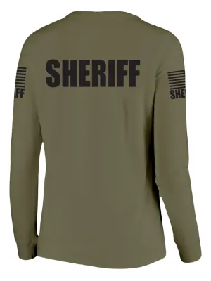 Drab Green Sheriff Women's Shirt - Long Sleeve (Black)
