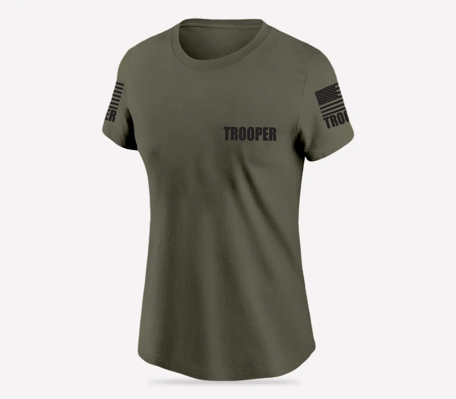 Drab Green Trooper Women's Shirt - Short Sleeve (Black)