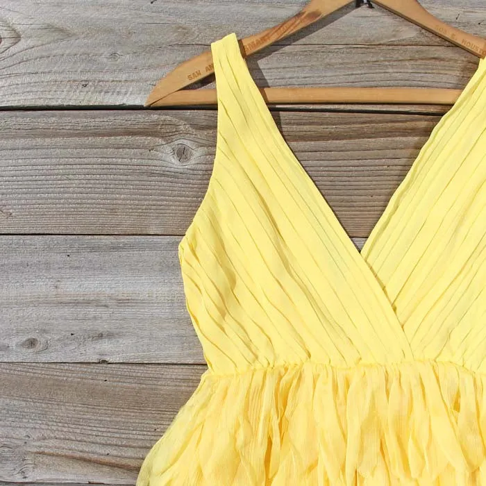 Drizzling Mist Dress in Lemon