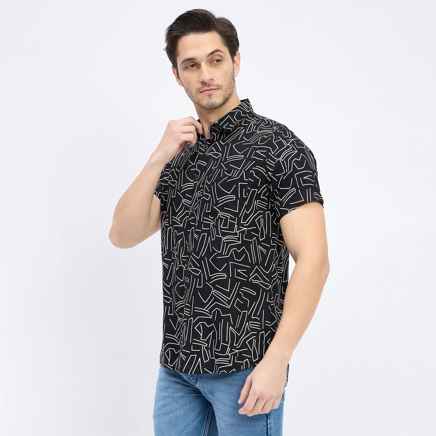 Duke Stardust Men Half Sleeve Cotton Shirt (SDO2PRRD)