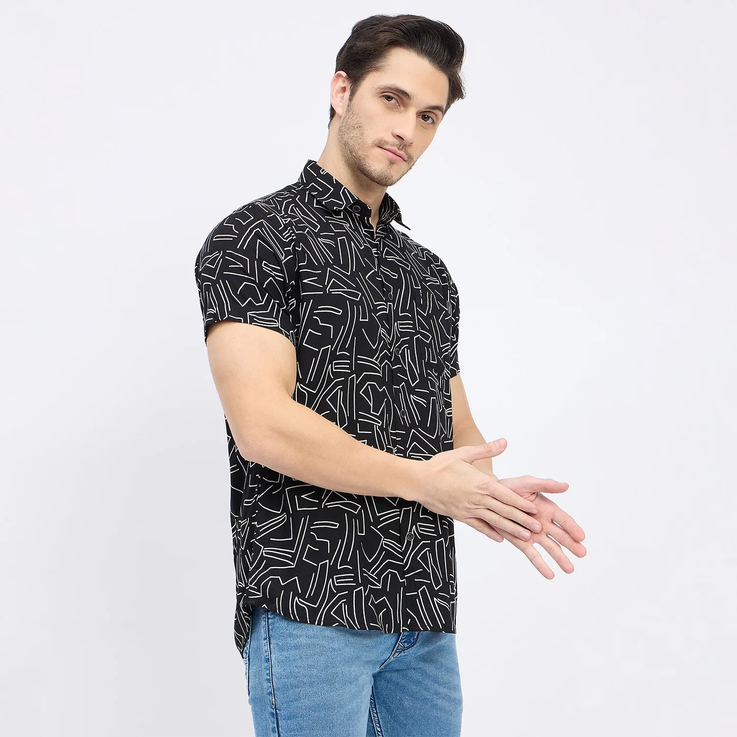 Duke Stardust Men Half Sleeve Cotton Shirt (SDO2PRRD)