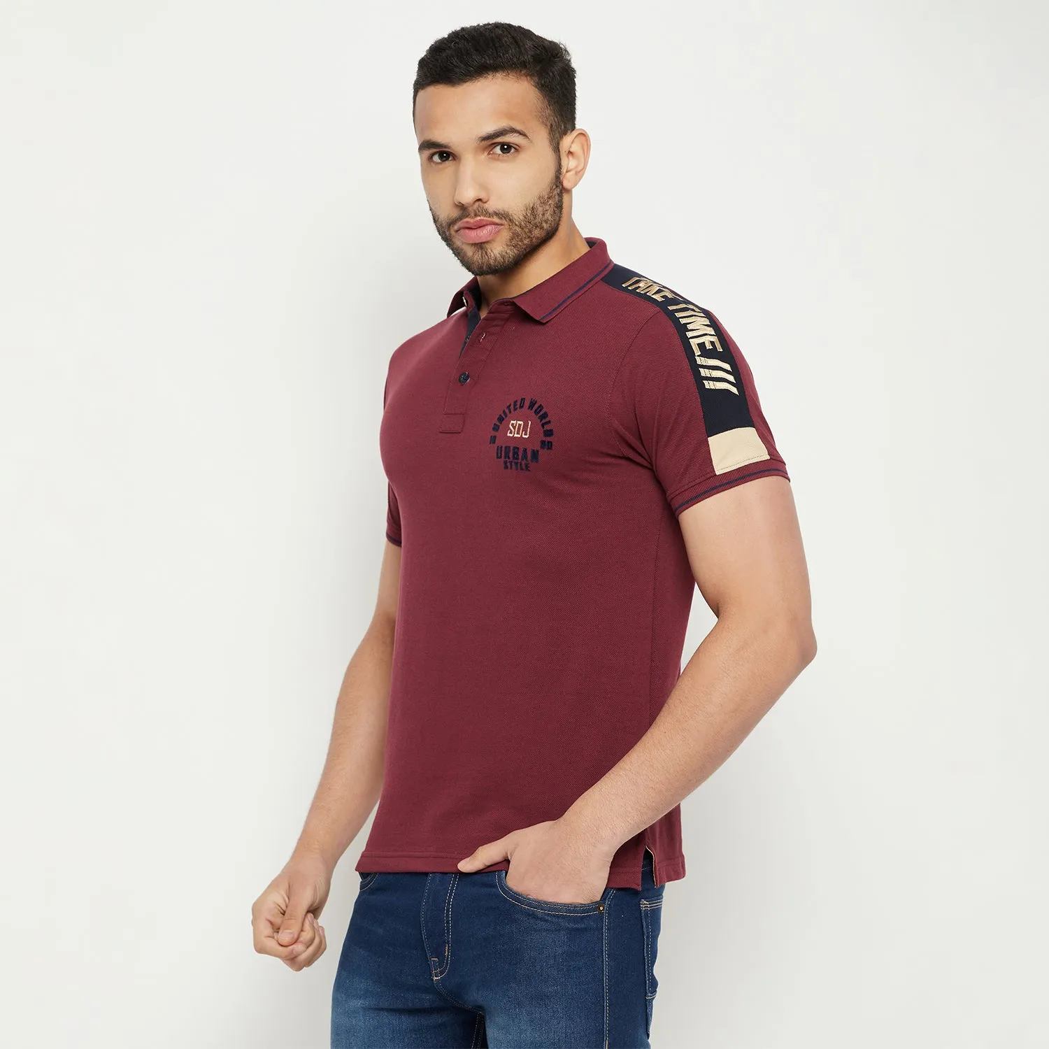 Duke Stardust Men Half Sleeve Cotton T-shirt (MLF5778)
