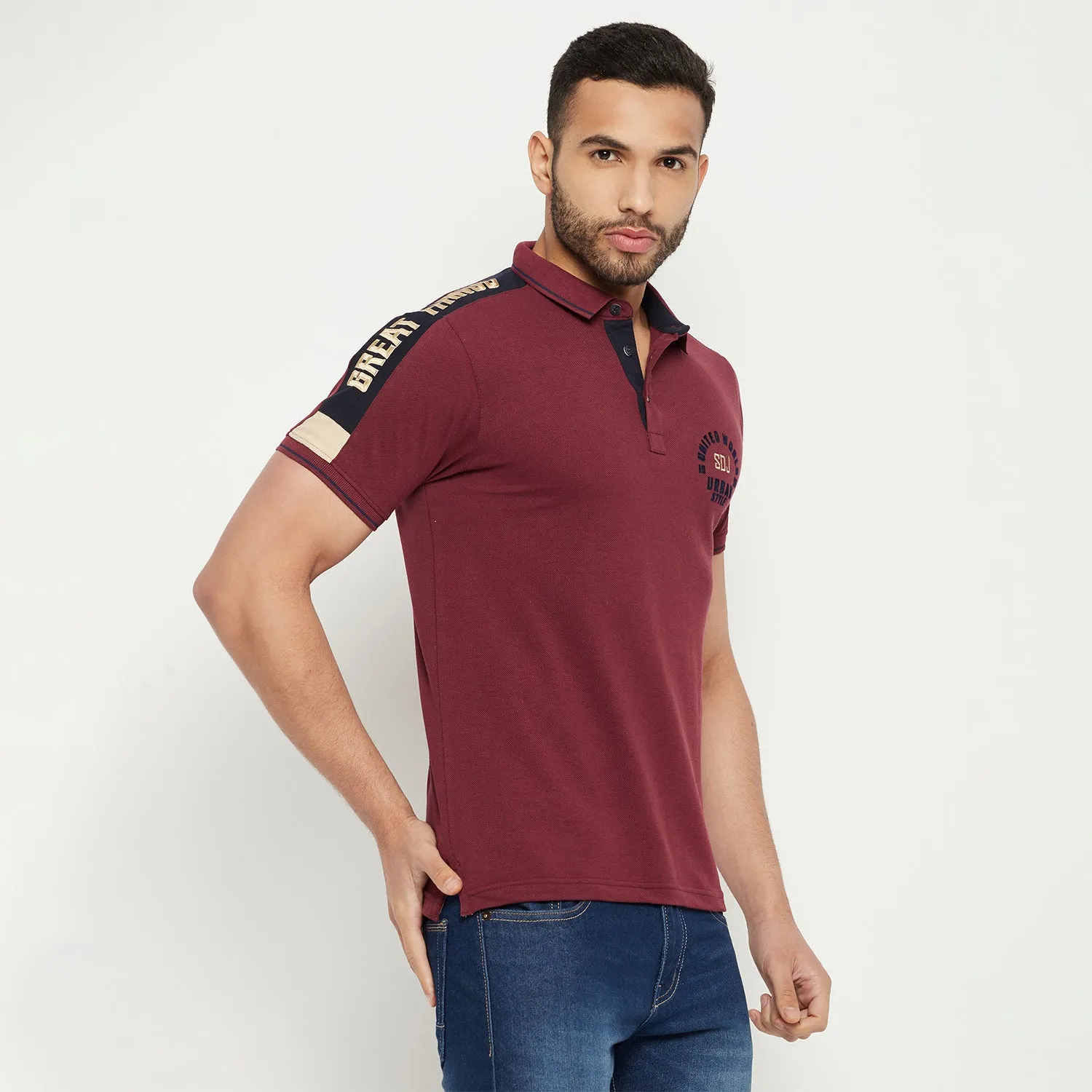 Duke Stardust Men Half Sleeve Cotton T-shirt (MLF5778)