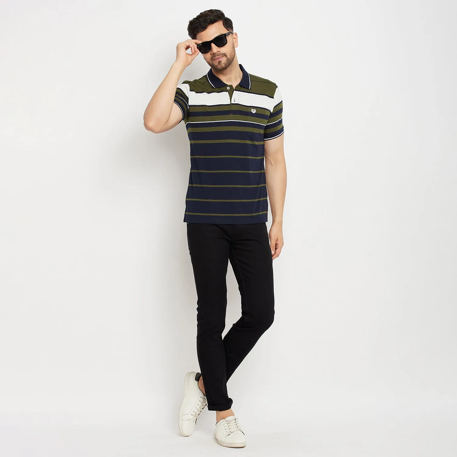 Duke Stardust Men Half Sleeve Polo Neck Cotton T-shirt (LF5881)