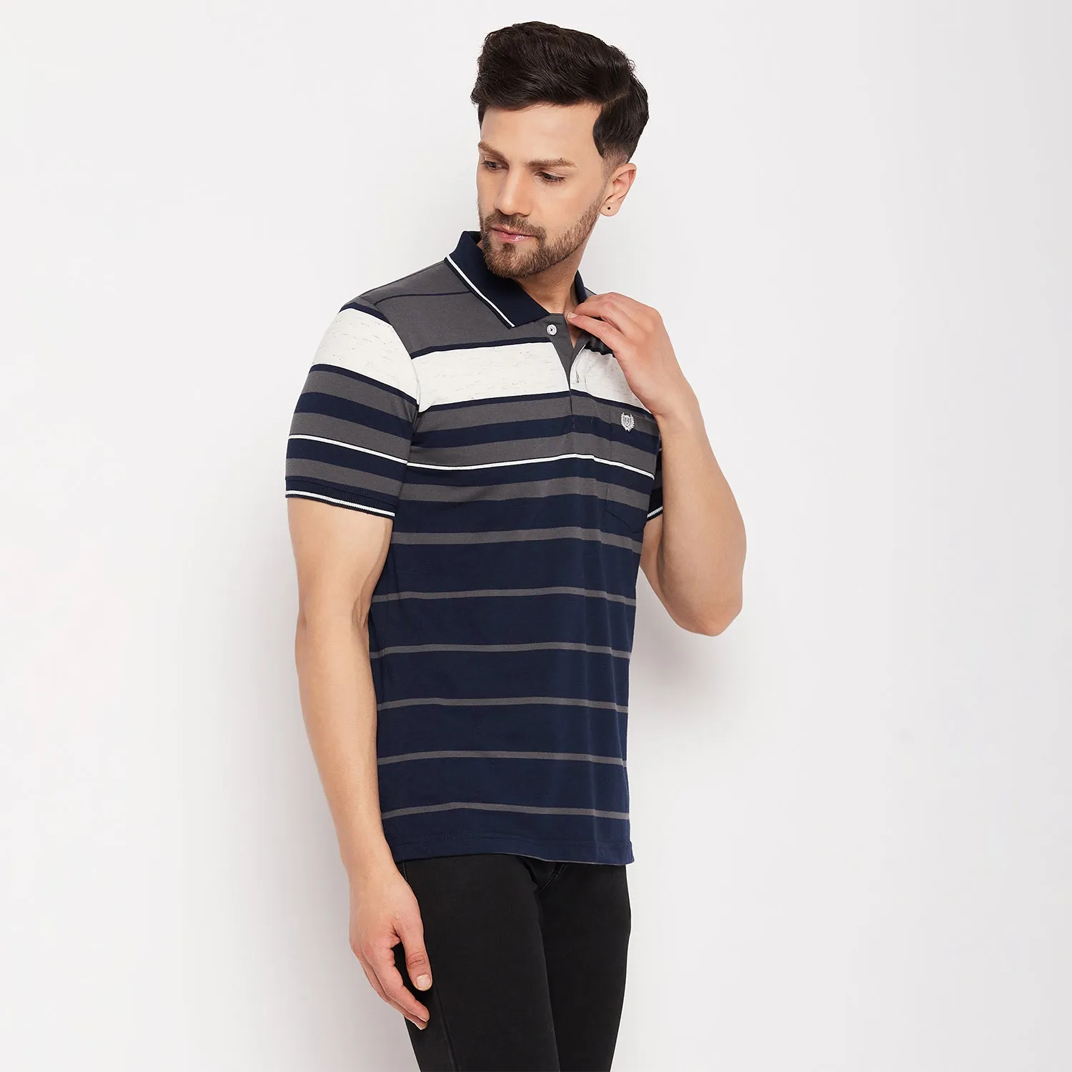 Duke Stardust Men Half Sleeve Polo Neck Cotton T-shirt (LF5881)