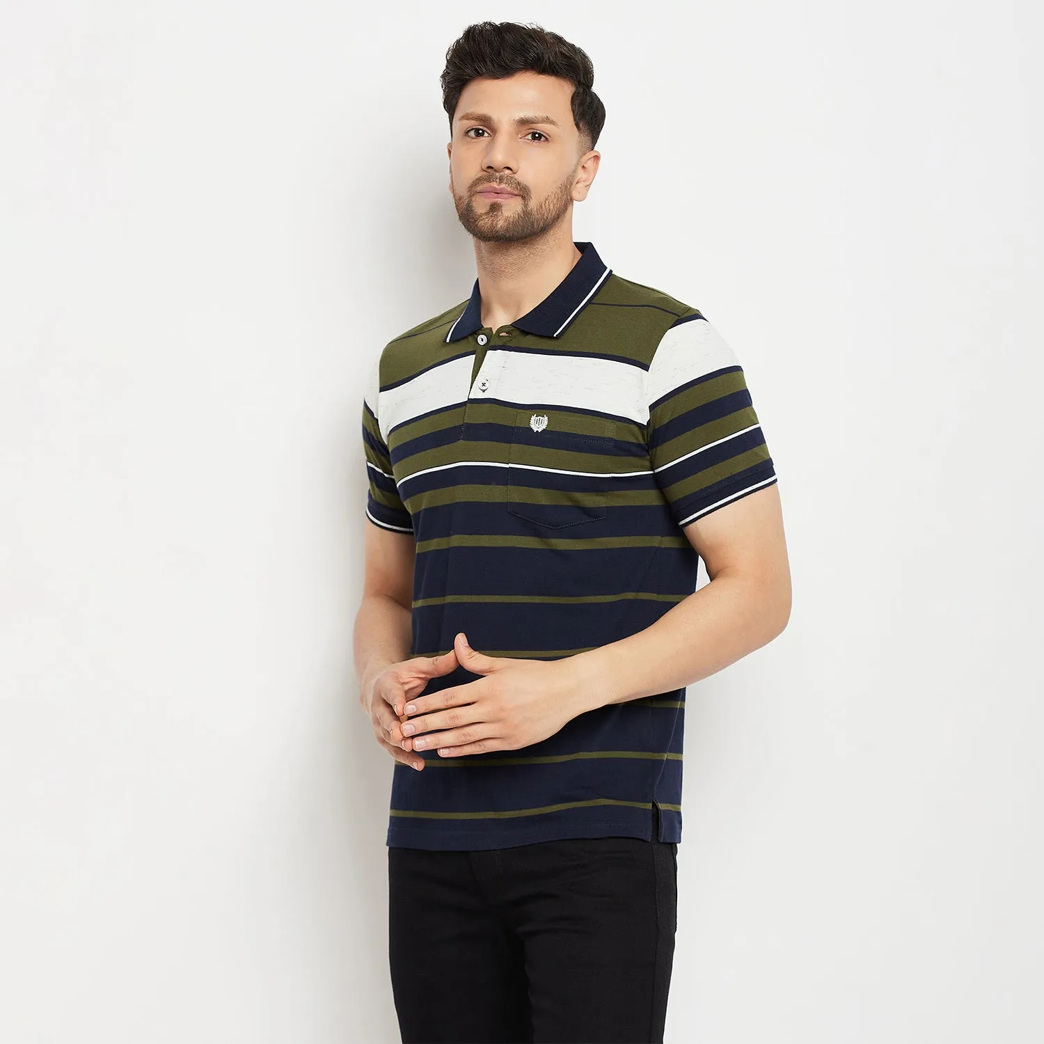 Duke Stardust Men Half Sleeve Polo Neck Cotton T-shirt (LF5881)