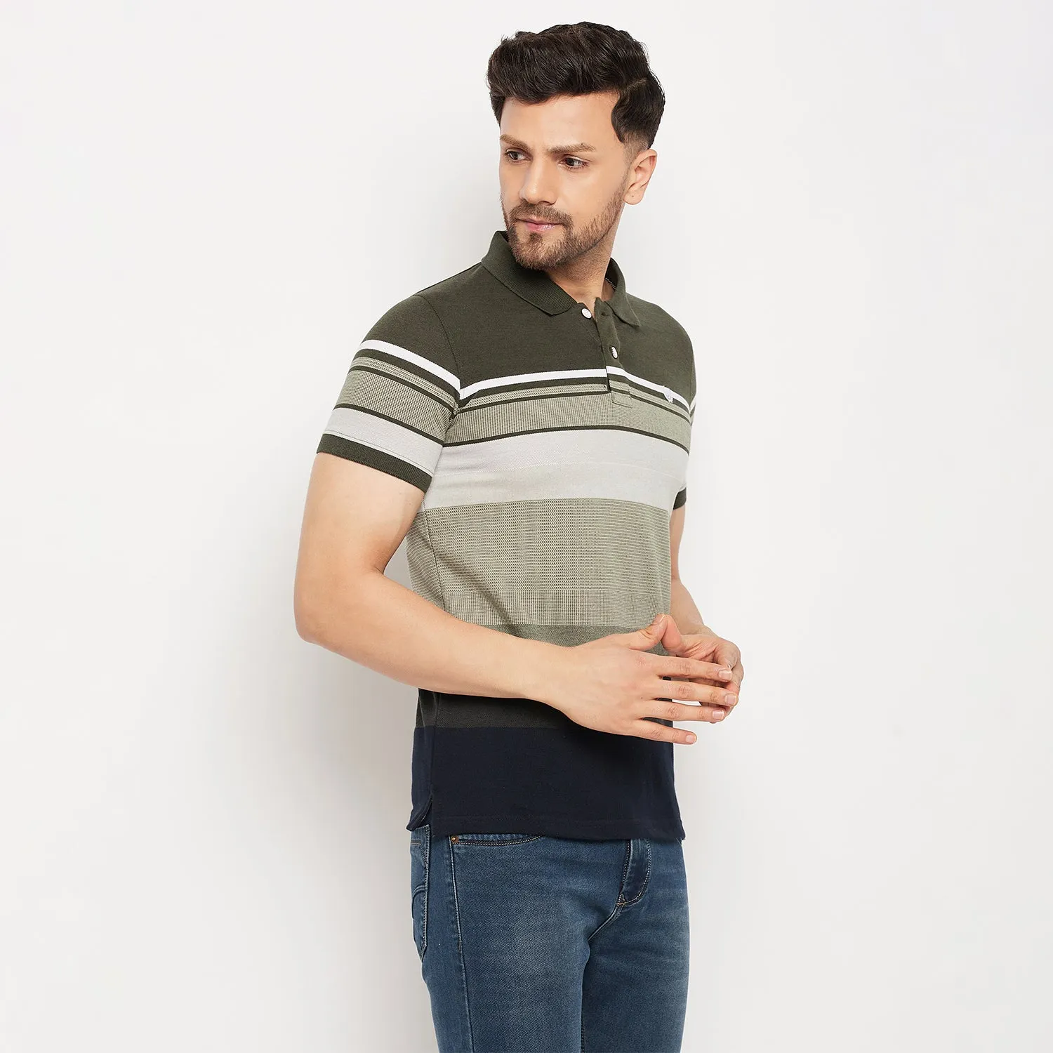 Duke Stardust Men Half Sleeve Polo Neck Cotton T-shirt (LF7013)