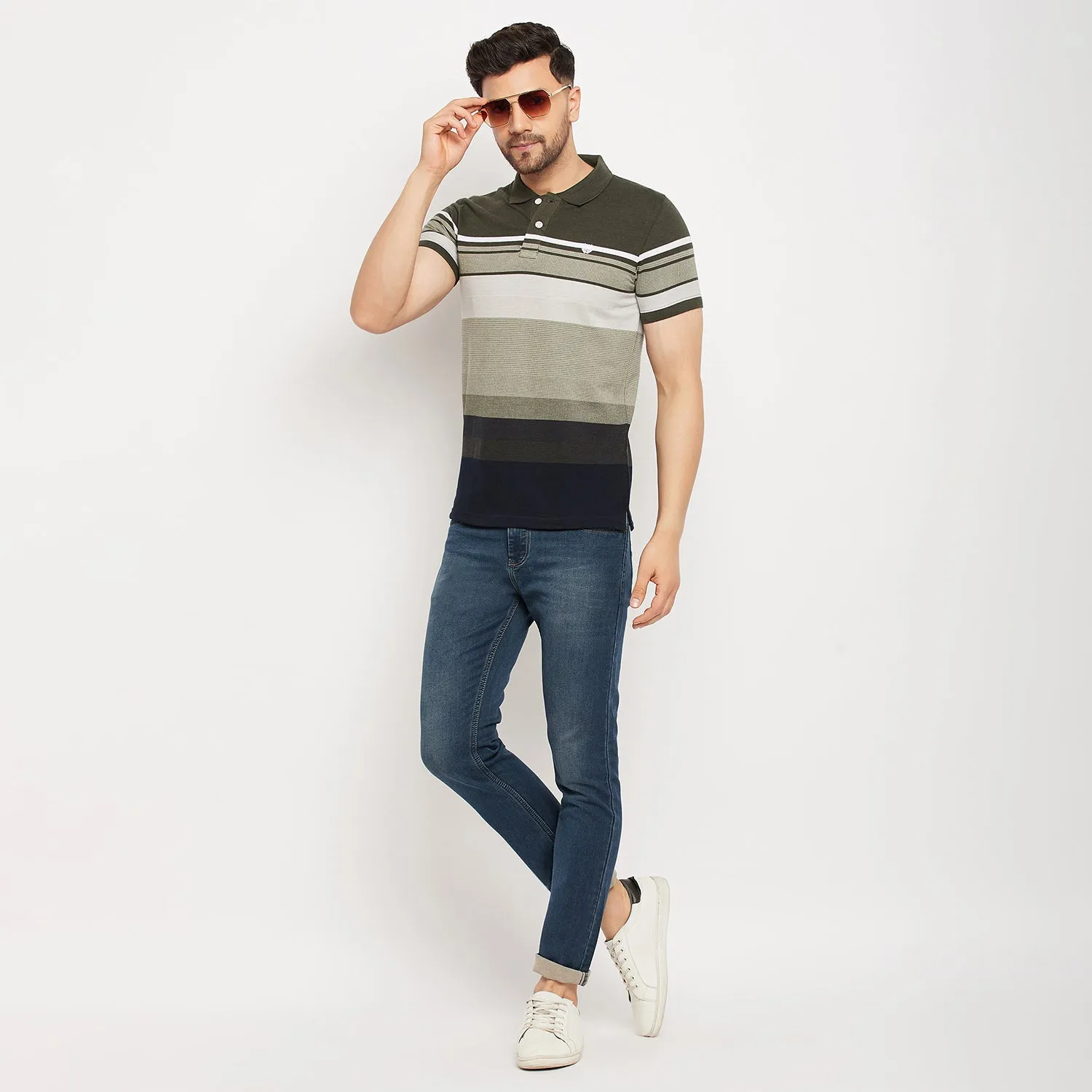 Duke Stardust Men Half Sleeve Polo Neck Cotton T-shirt (LF7013)