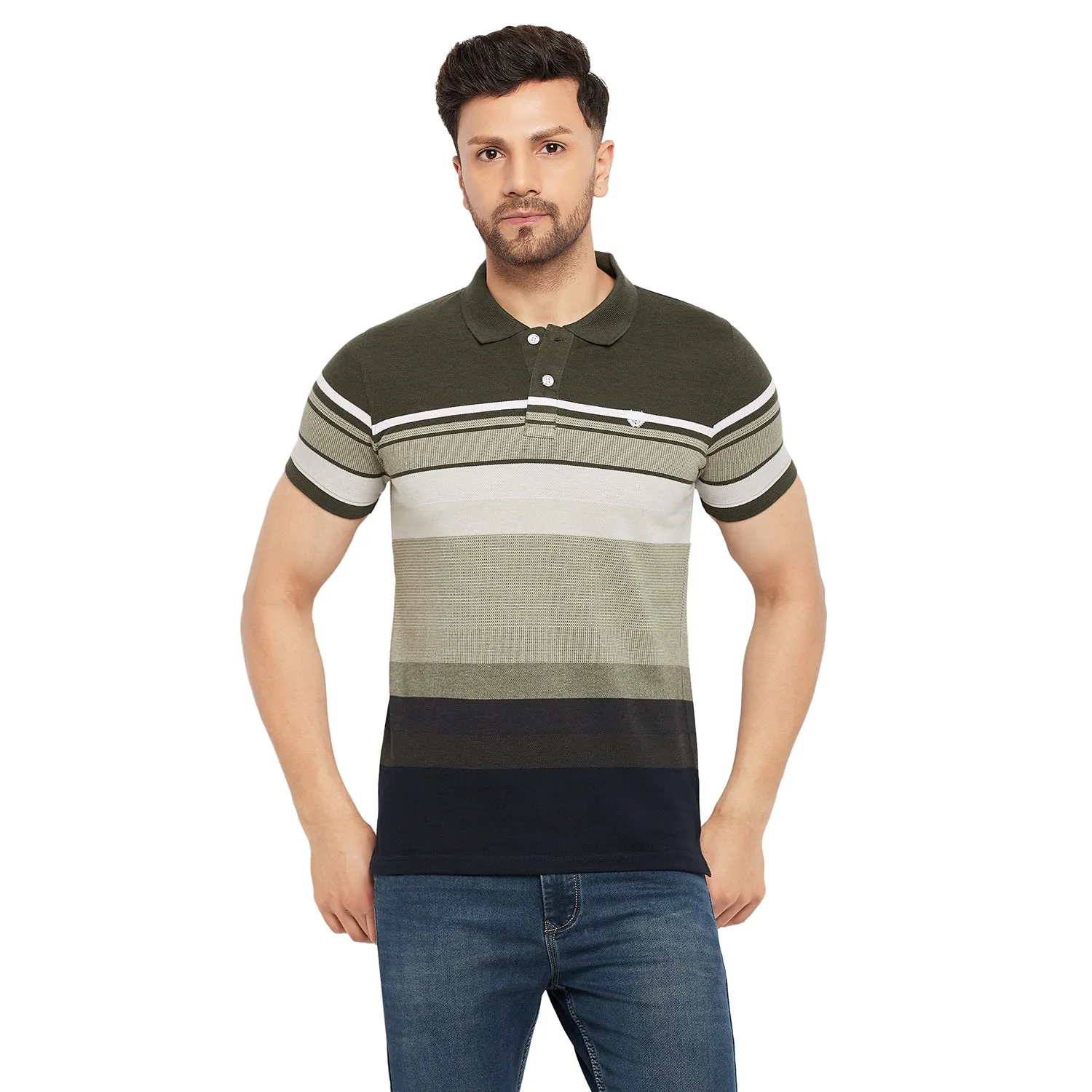 Duke Stardust Men Half Sleeve Polo Neck Cotton T-shirt (LF7013)