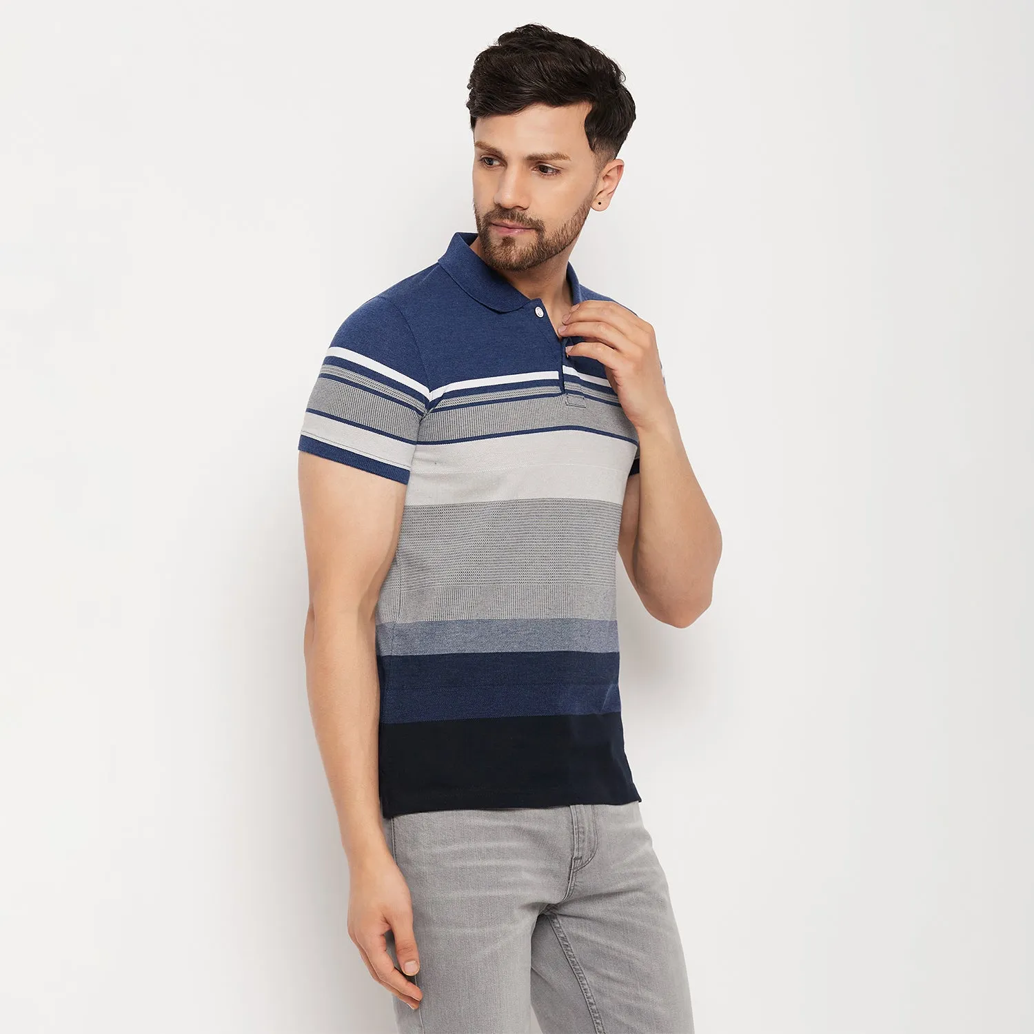 Duke Stardust Men Half Sleeve Polo Neck Cotton T-shirt (LF7013)