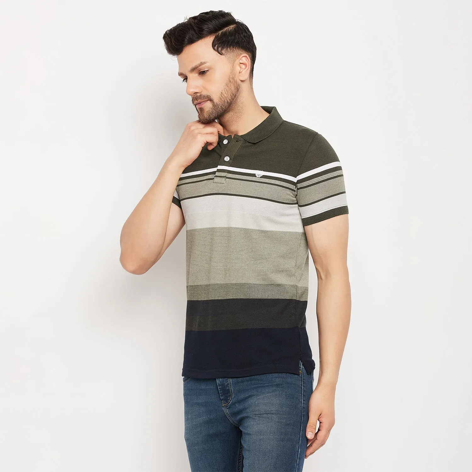 Duke Stardust Men Half Sleeve Polo Neck Cotton T-shirt (LF7013)