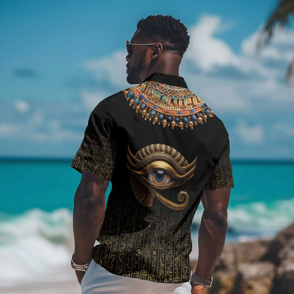 Egypt Eyes Of Horus Hawaiian Shirt with Egyptian Hieroglyphs LT9