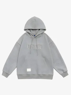 EMBROIDERED SOLID COLOR HOODIE
