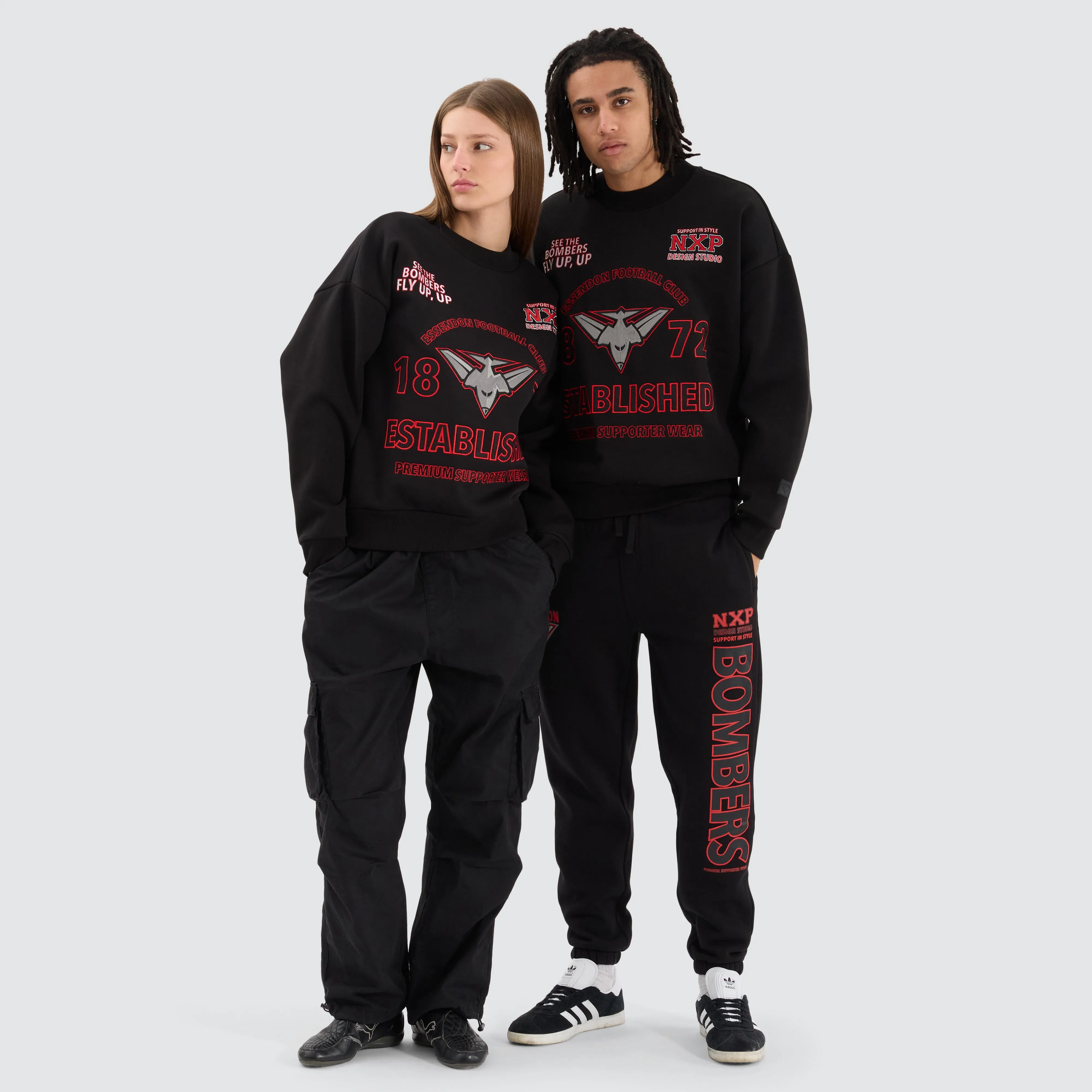 Essendon Bombers AFL Box Fit Sweater Jet Black