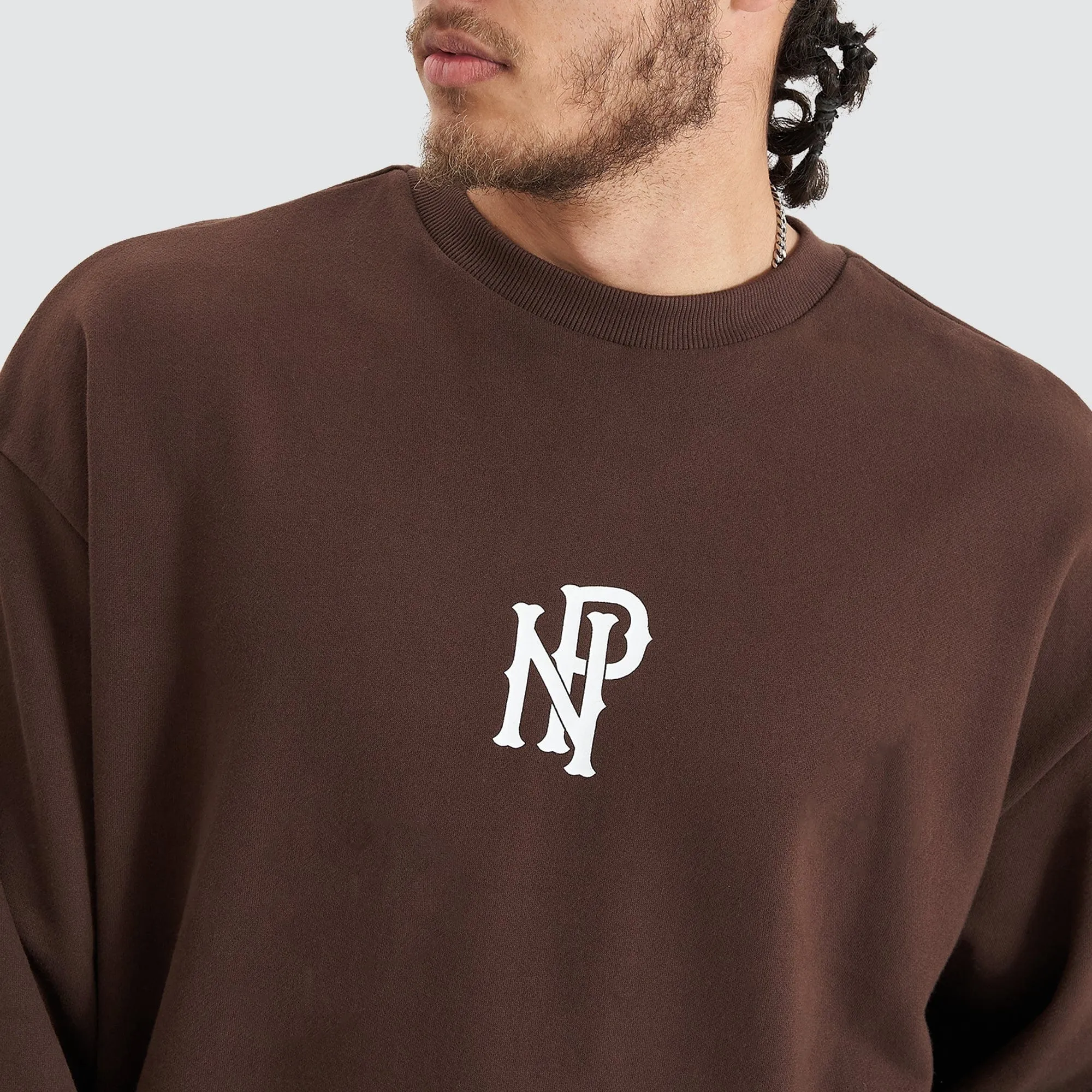 Exposed Heavy Box Fit Sweater Shaved Chocolate