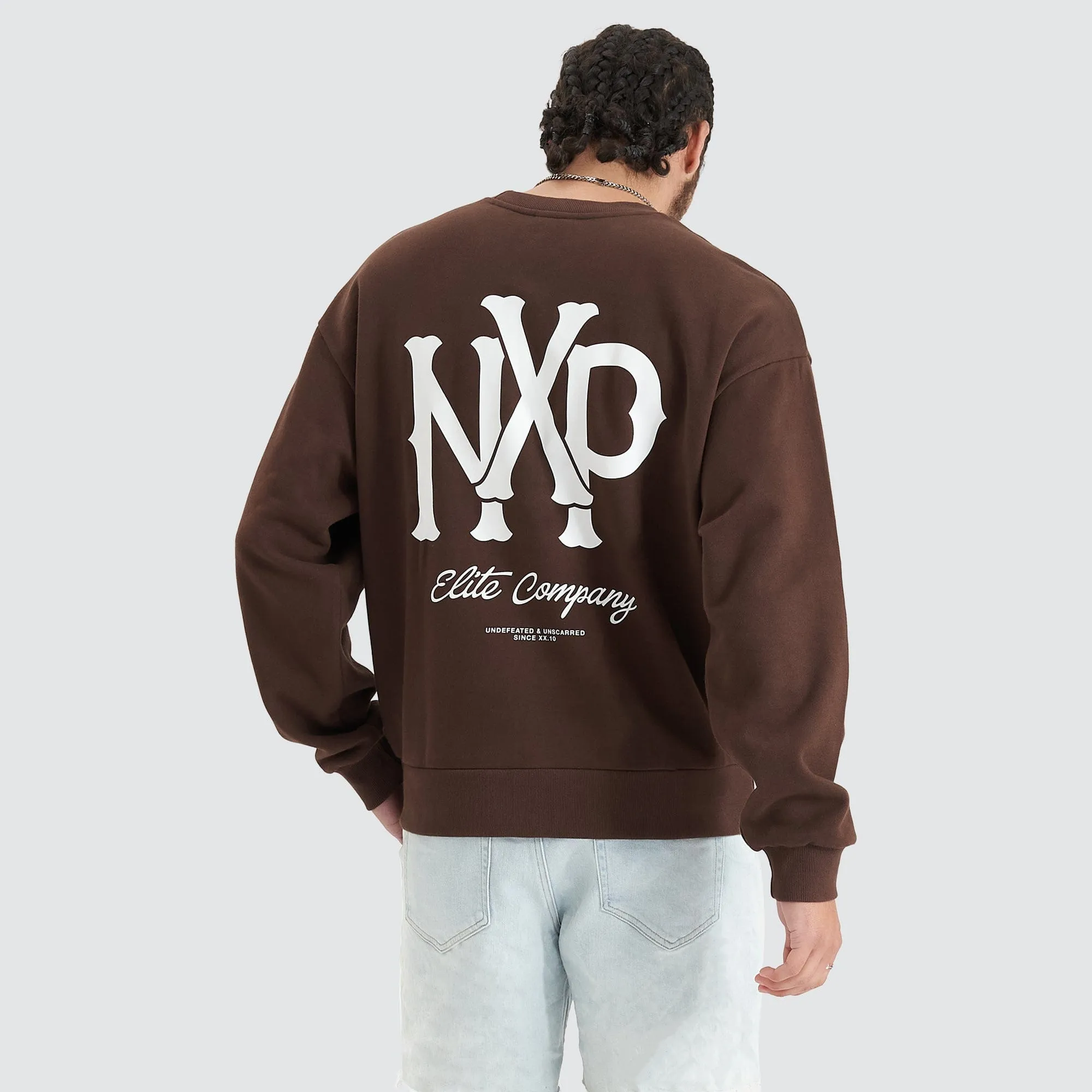 Exposed Heavy Box Fit Sweater Shaved Chocolate
