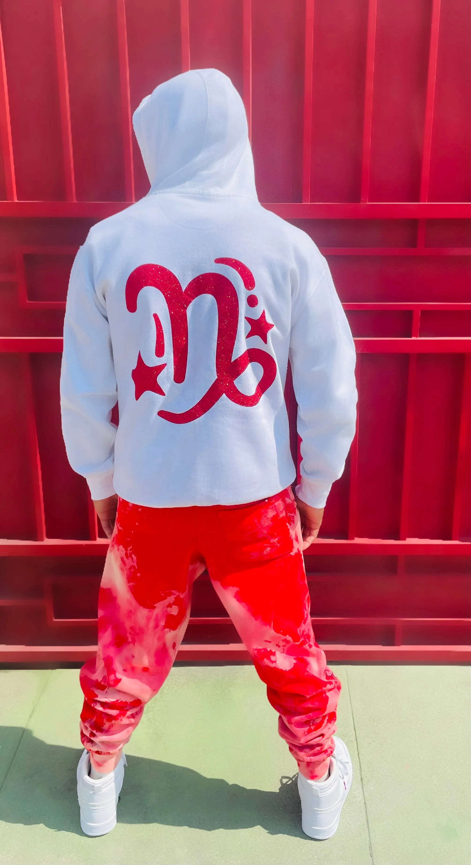 Fallon Aurielle Unisex Signature Capricorn Zodiac Hoodie (White & Red)