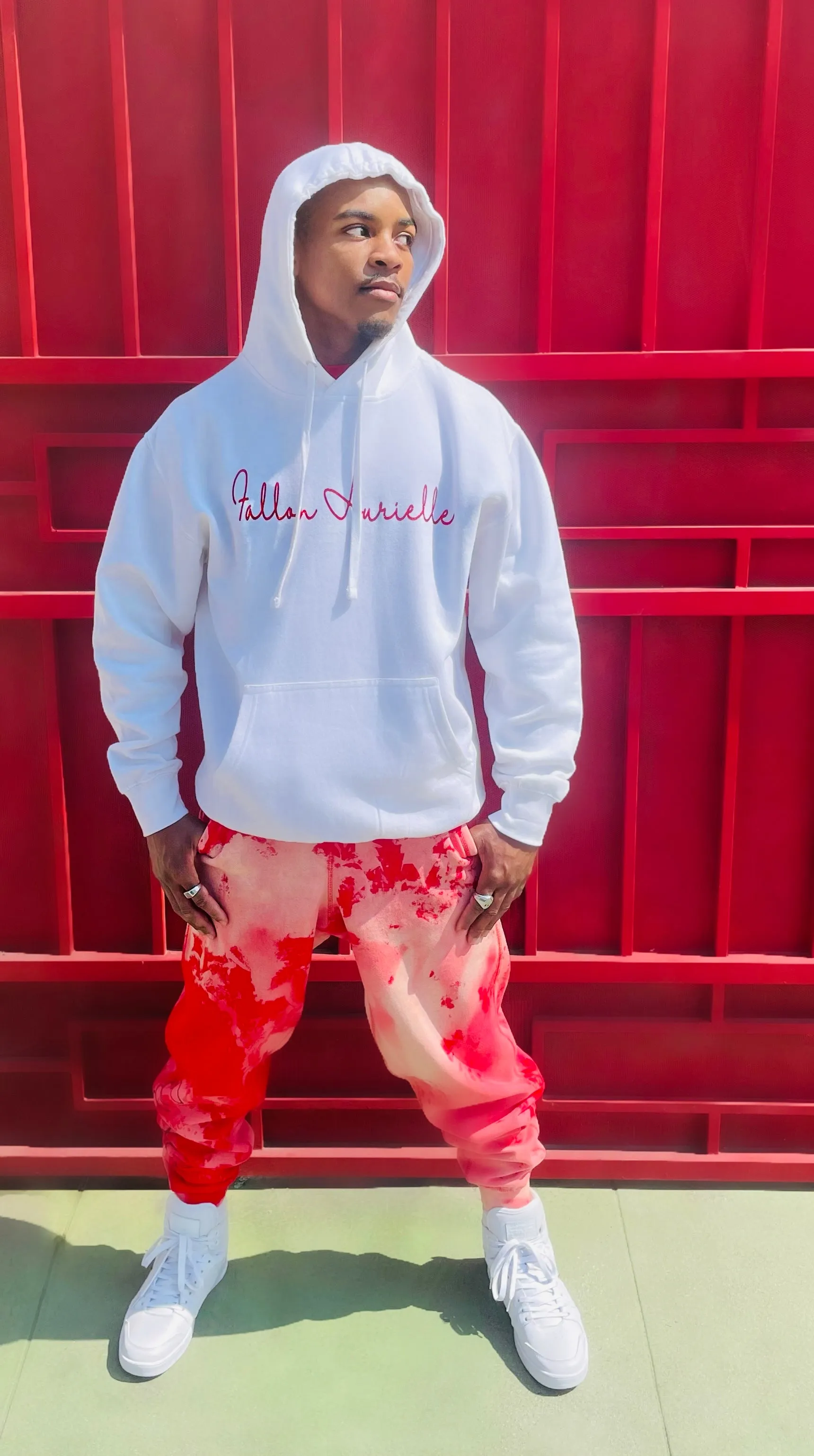 Fallon Aurielle Unisex Signature Capricorn Zodiac Hoodie (White & Red)