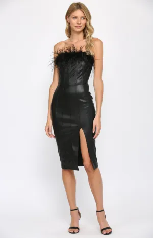 Faux Feather Trim DRess