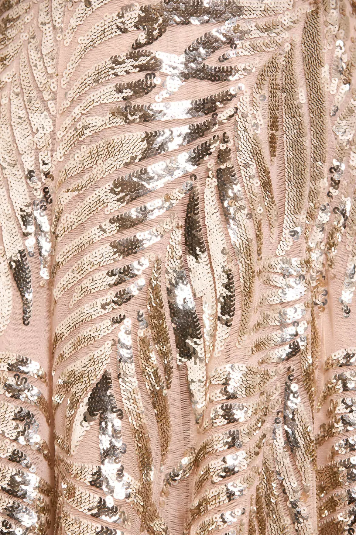 Feather Sequin One-Shoulder Ankle Gown