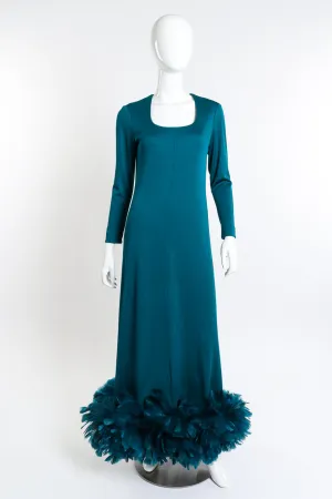 Feather Trim Gown