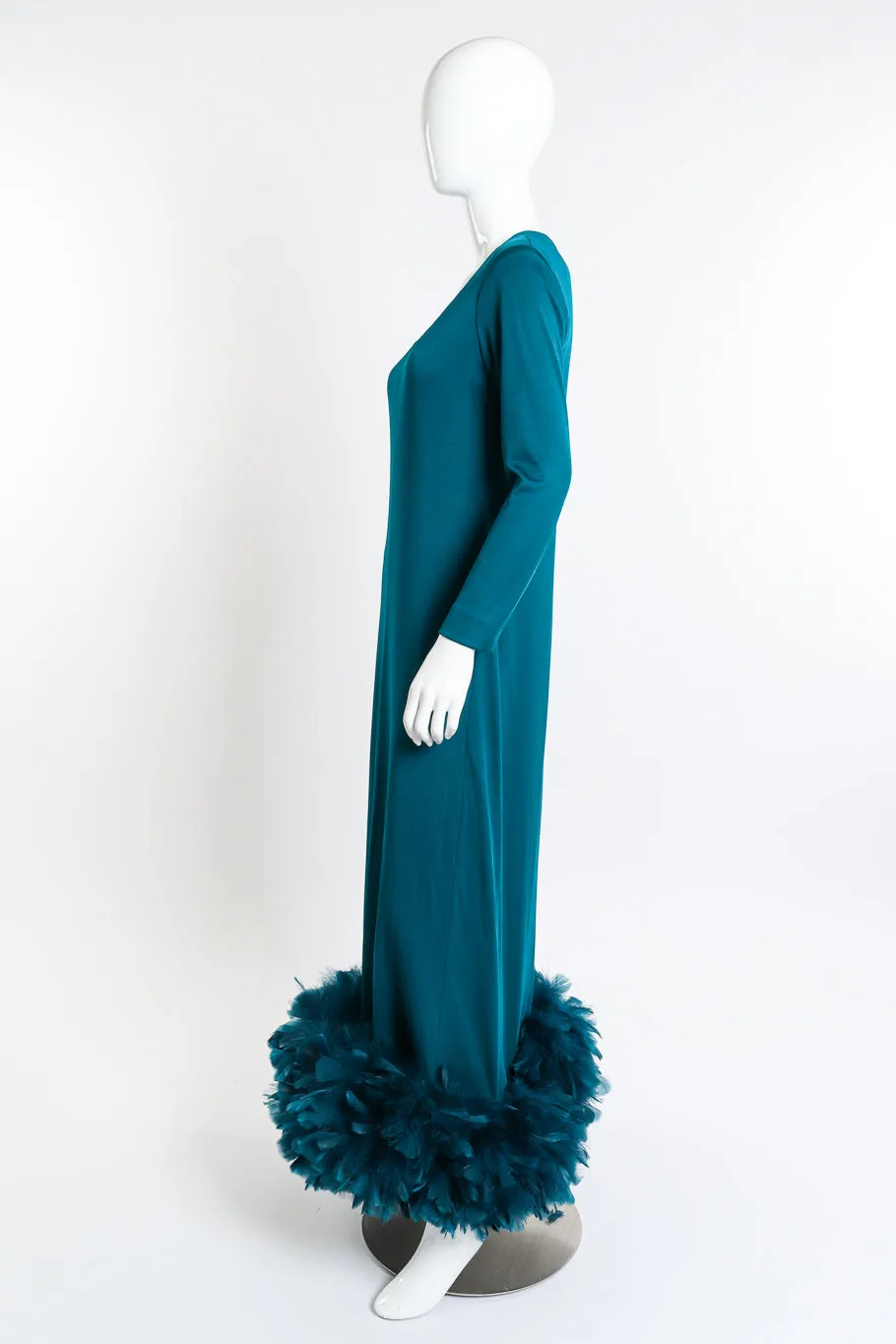 Feather Trim Gown