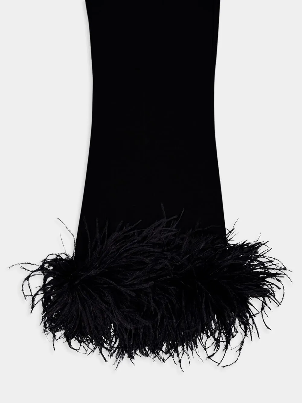 Feather-Trim Stretched Viscose Trousers