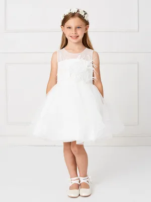 Feather Tulle Horsehair Dress 5800