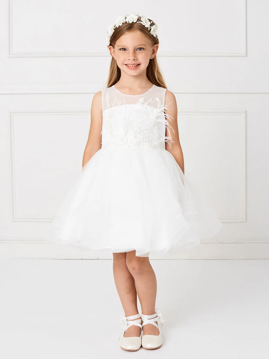 Feather Tulle Horsehair Dress 5800