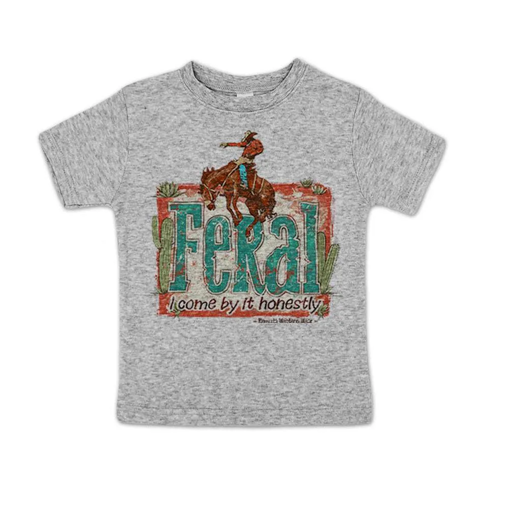 Feral, I Come By It Honestly - Boys Toddler Western Tee