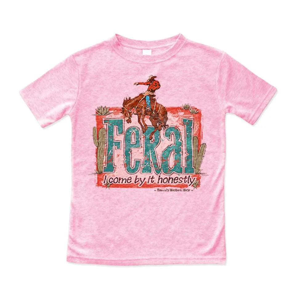 Feral, I Come By It Honestly - Boys Toddler Western Tee