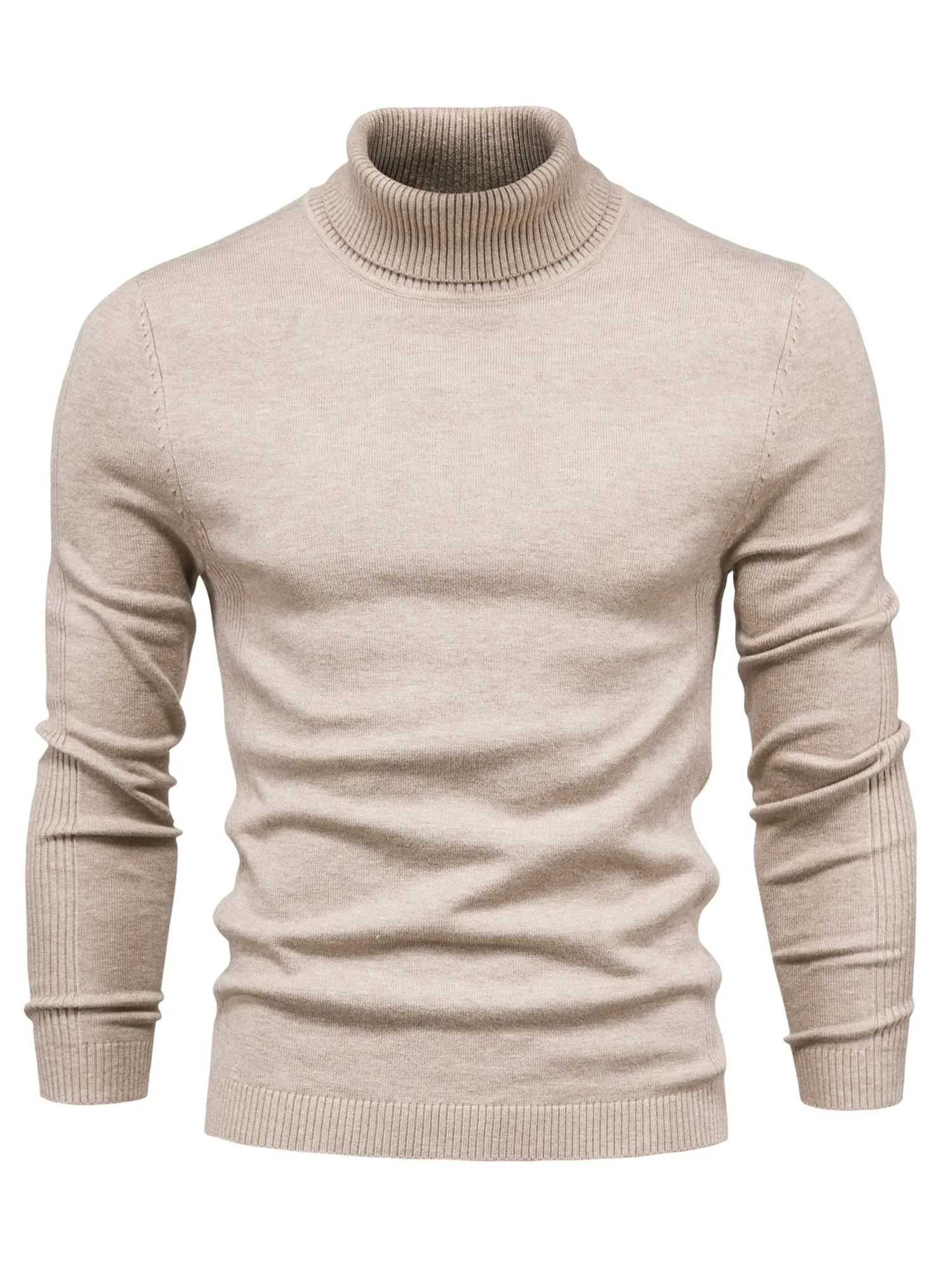 Fine merino wool turtleneck sweater for men