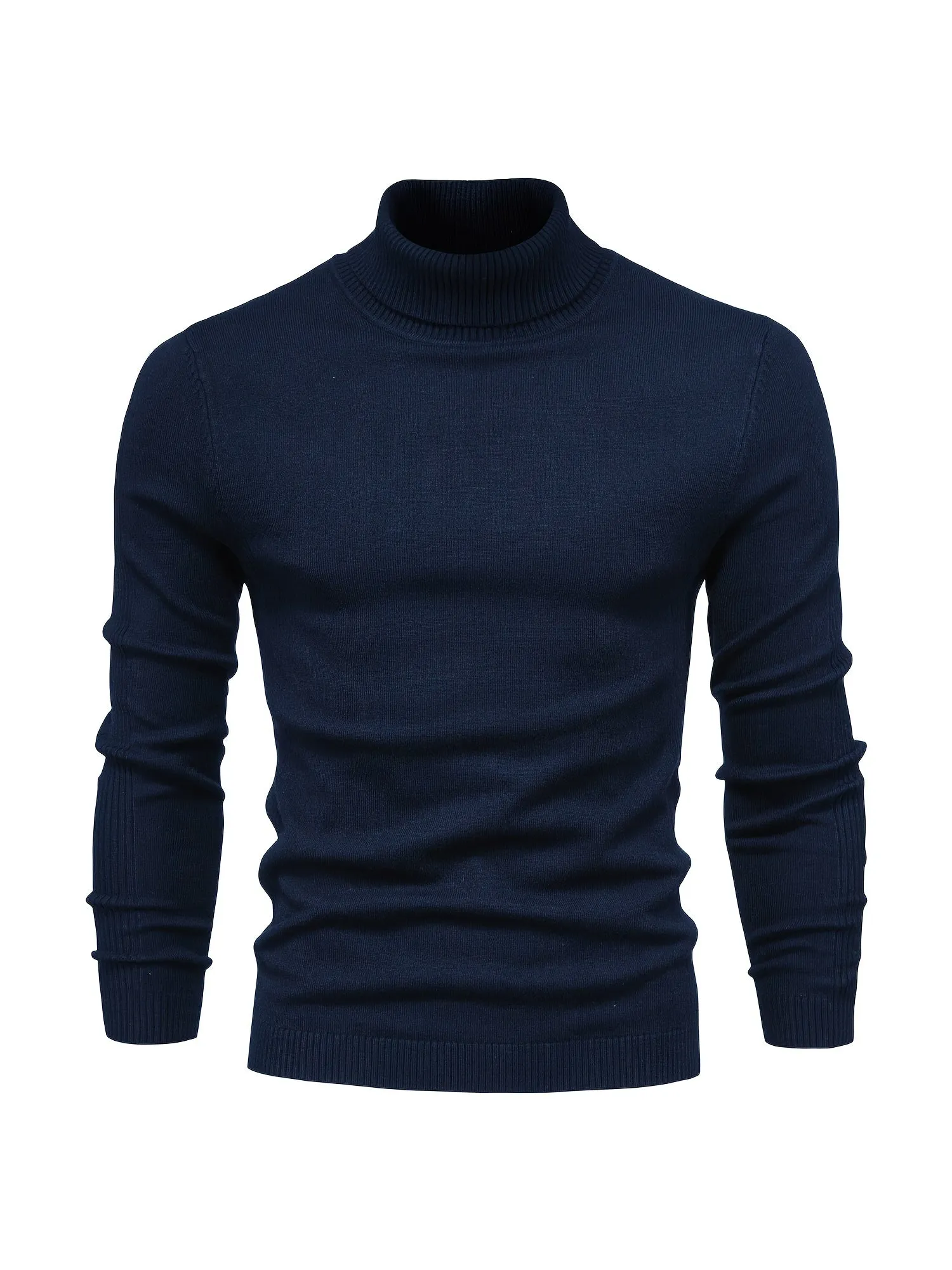 Fine merino wool turtleneck sweater for men