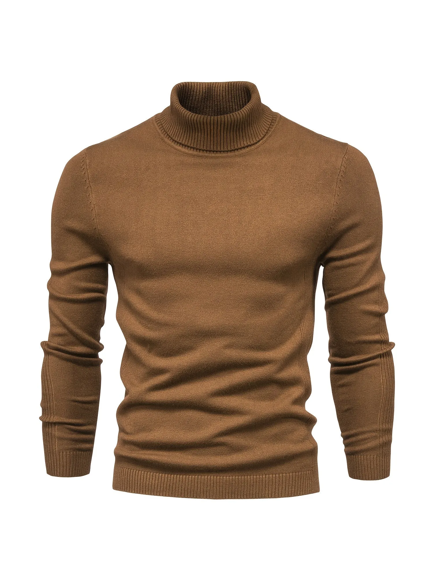Fine merino wool turtleneck sweater for men
