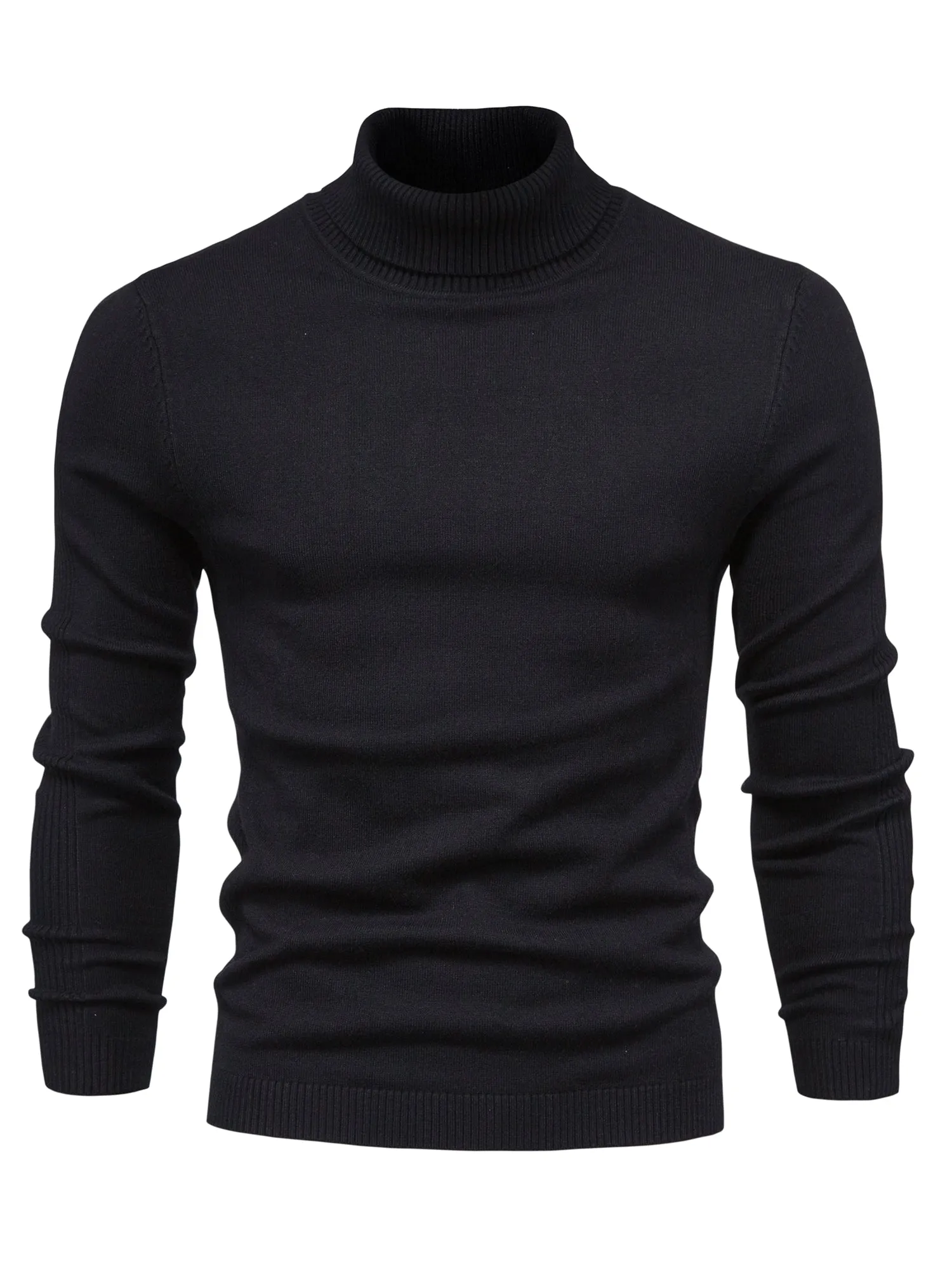 Fine merino wool turtleneck sweater for men
