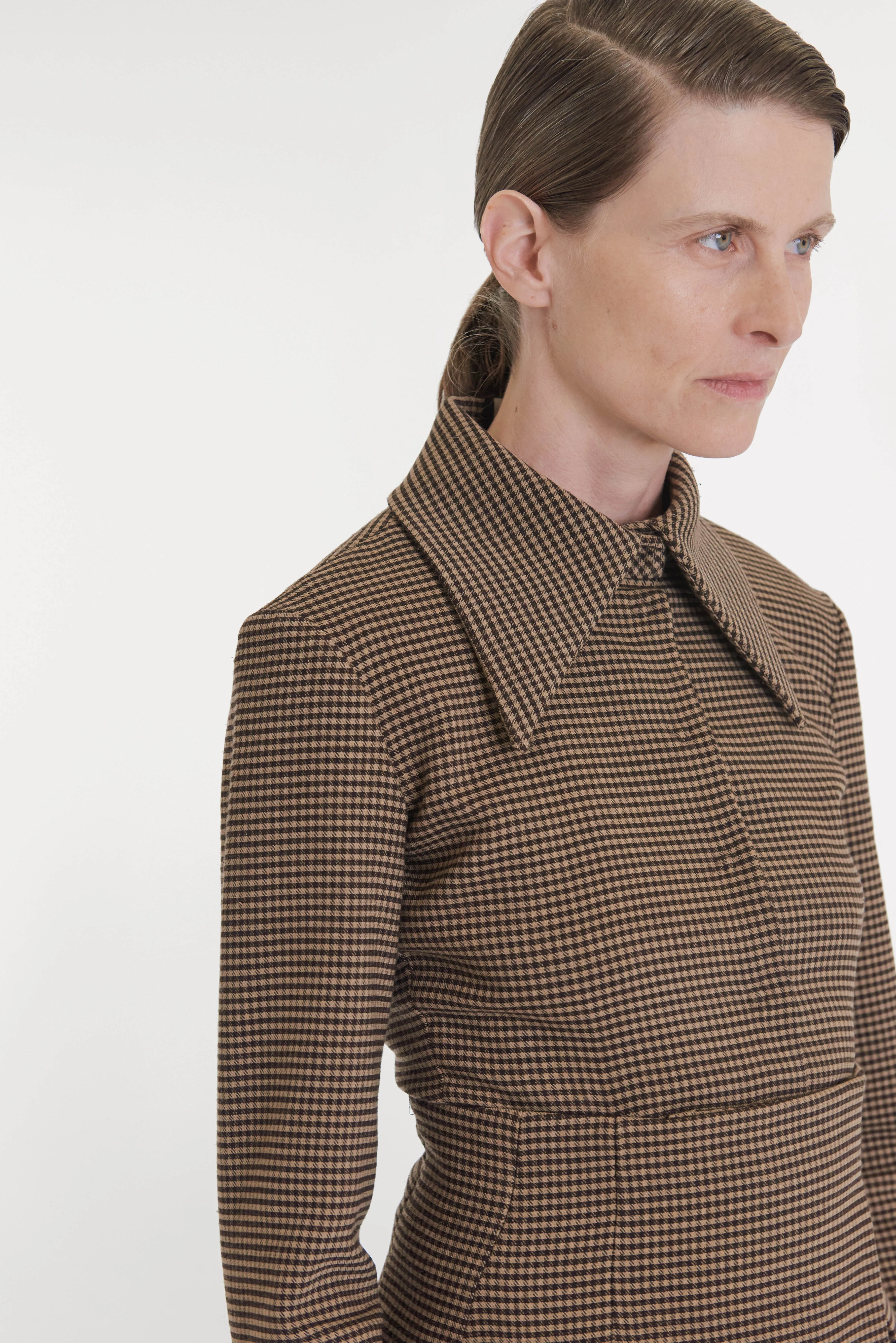 Fitted Shirt With Basque Detail Gingham