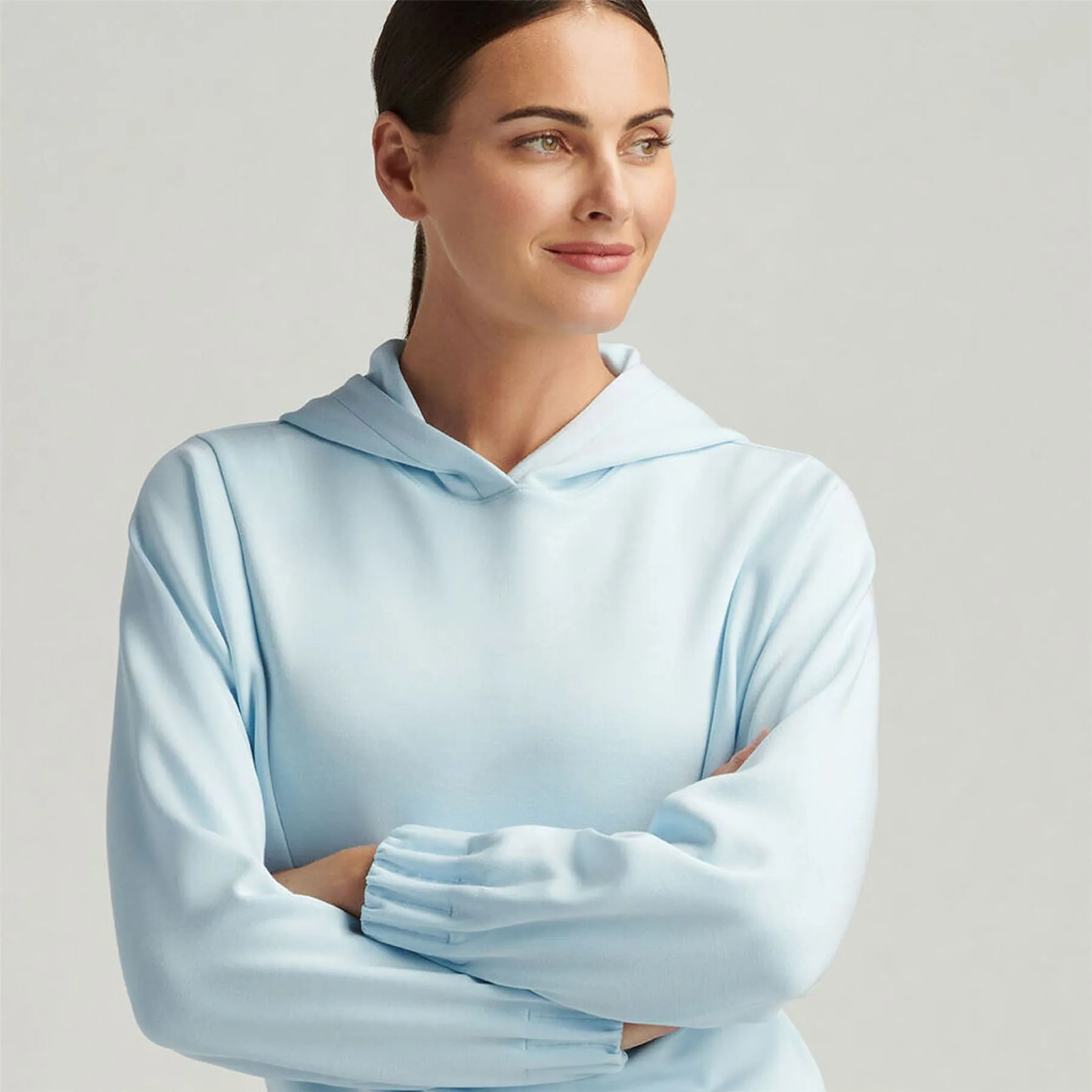 Flora Knit Melange Hoodie Skylight