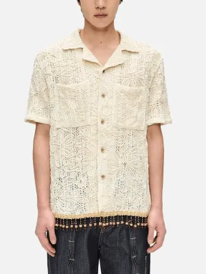 Flower Jacquard Shirts - Ecru