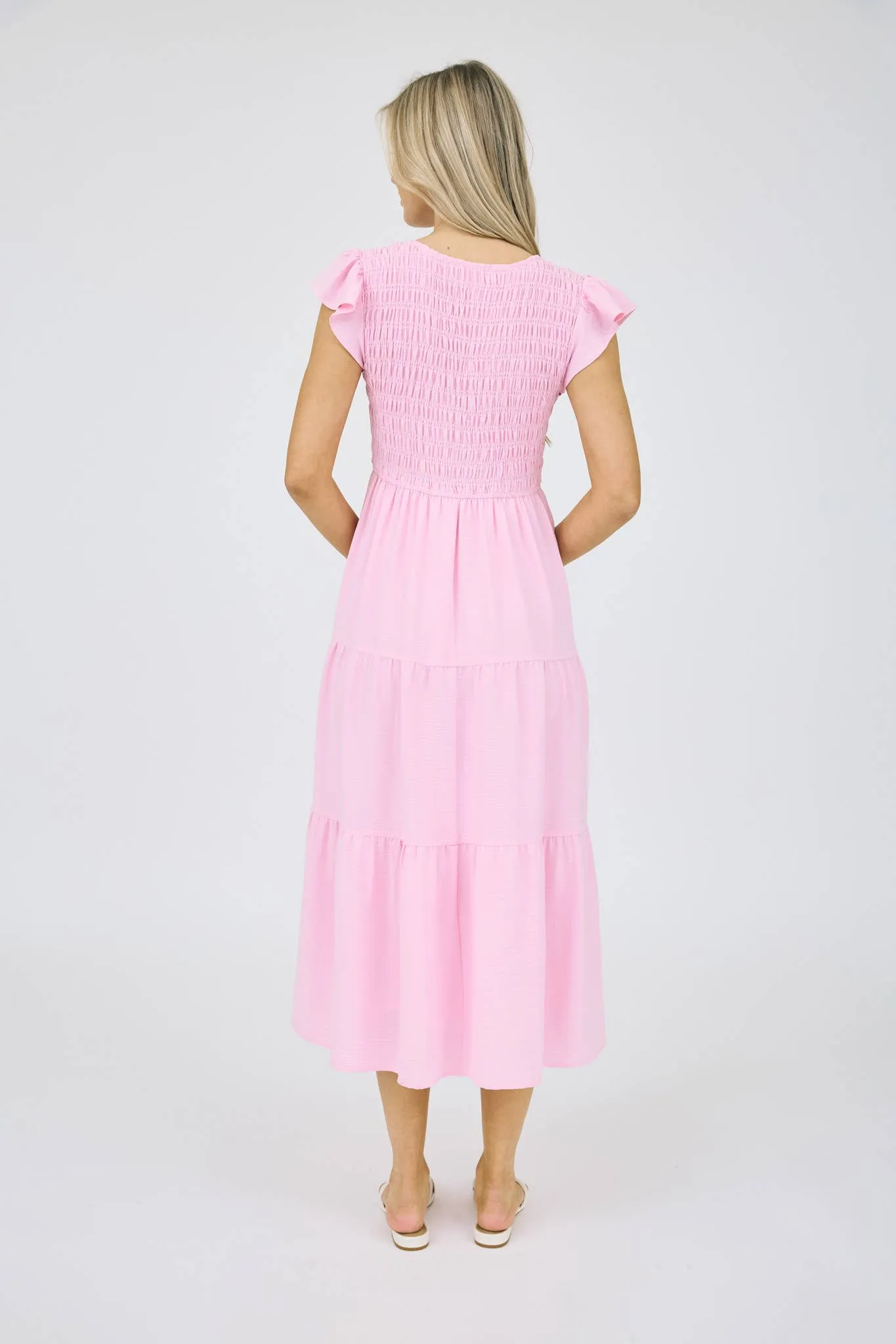 FLUTTER SLEEVE MAXI DRESS