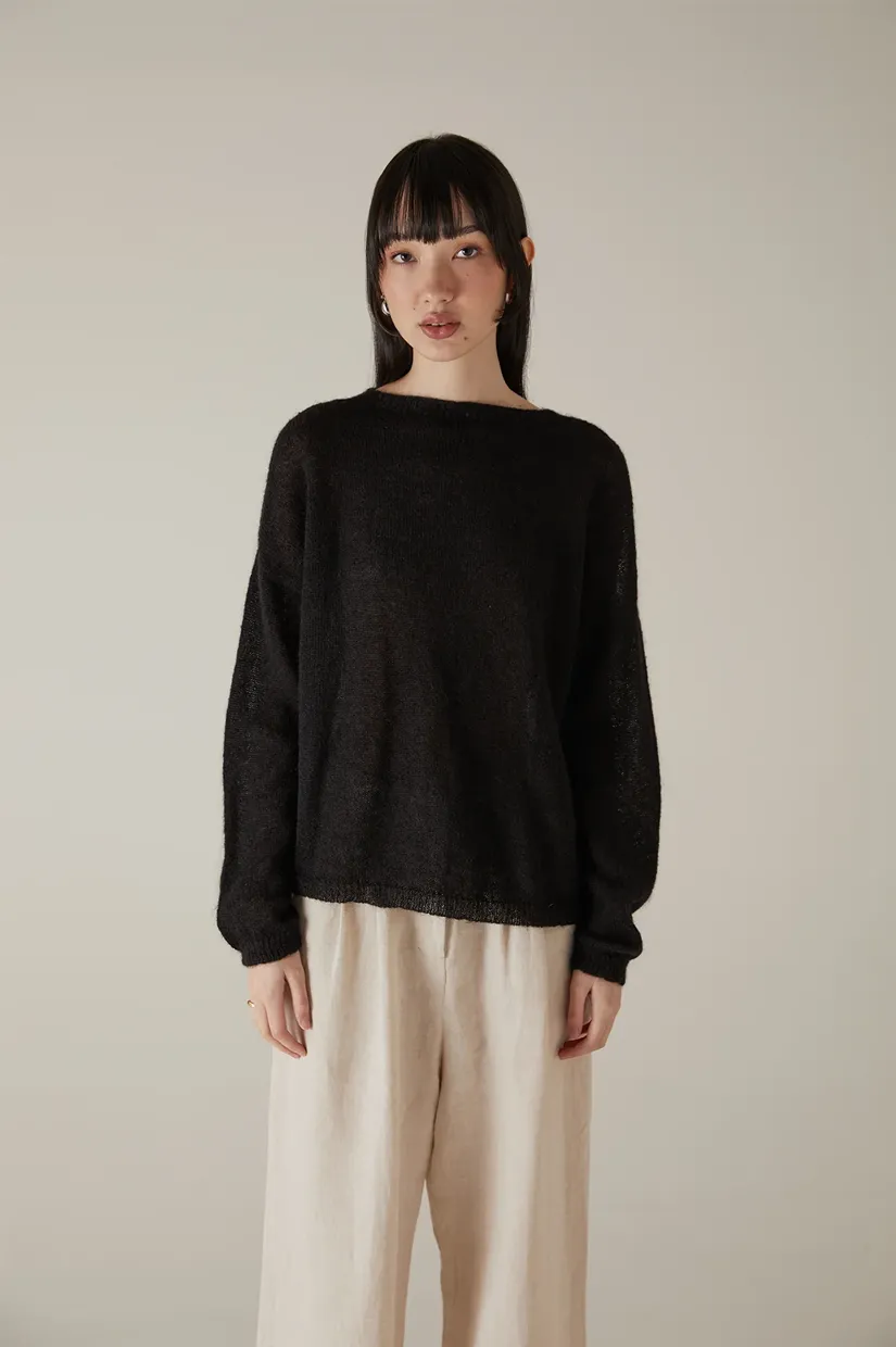 Francie The Feather Knit - Black