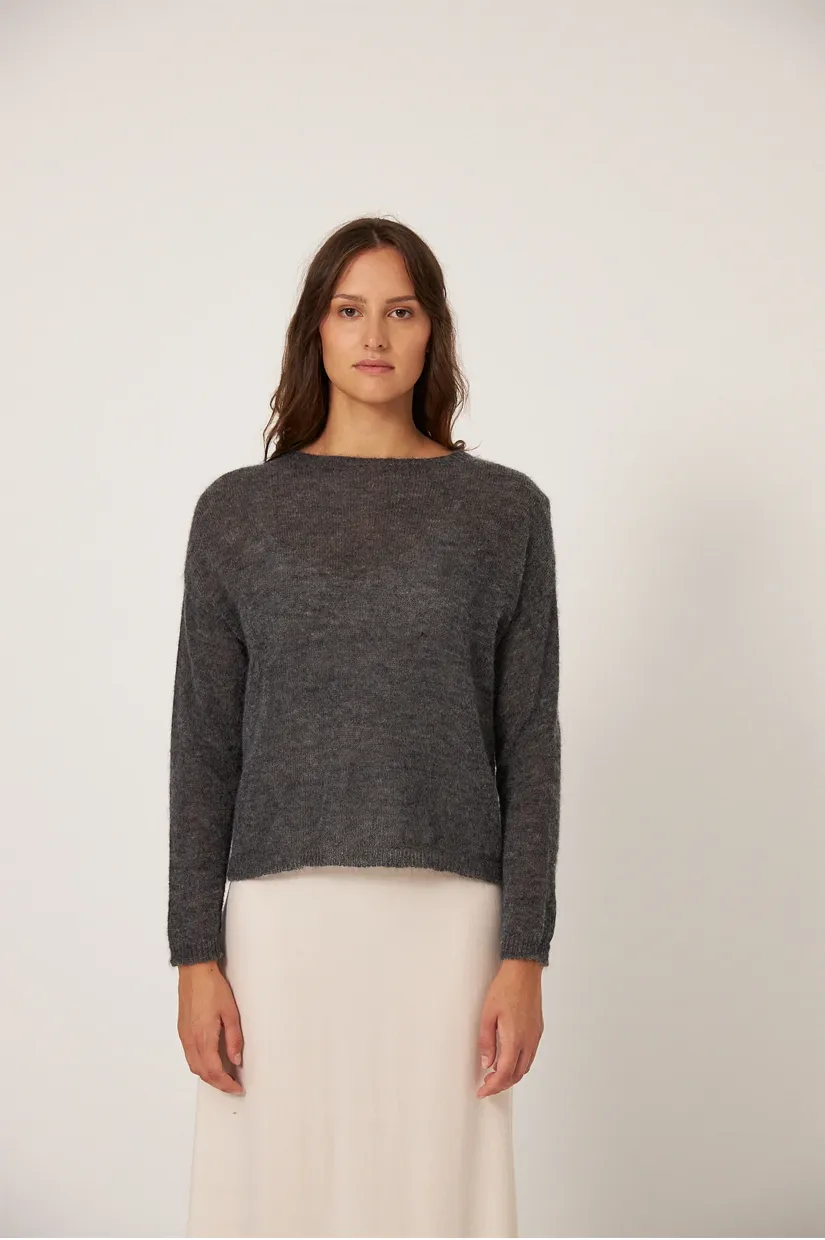 Francie The Feather Knit - Shadow Grey